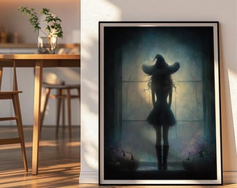 Gothic Witch Wall Art Poster | Dark Fantasy Home Decor