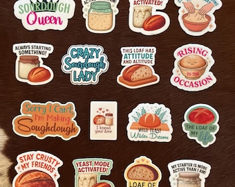 Sourdough Sticker Set | Funny Baking Stickers for Bread Lovers & Sourdough Bakers