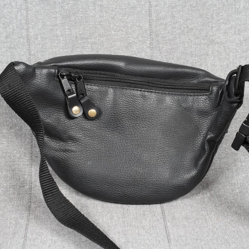 Vintage Disney Mickey Mouse Fanny Pack Black Faux Leather Waist Bag Embroidered image 6