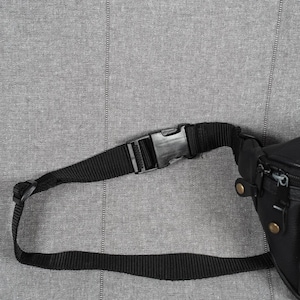 Vintage Disney Mickey Mouse Fanny Pack Black Faux Leather Waist Bag Embroidered image 8