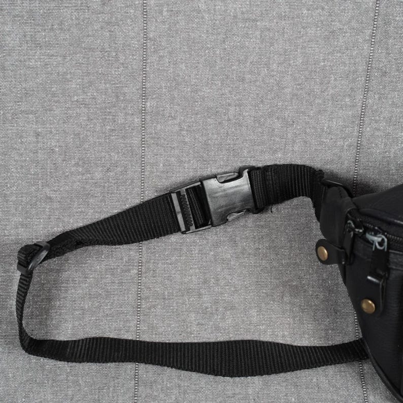 Vintage Disney Mickey Mouse Fanny Pack Black Faux Leather Waist Bag Embroidered image 8
