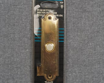 Vintage Trine 850 Solid Brass Lighted Doorbell Push Button Vintage 1992