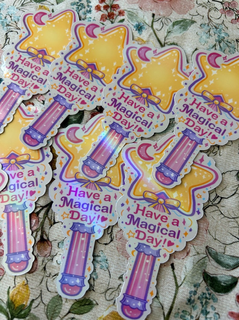 Wond Sticker Magic Wand Sticker | Laminated Sticker | Whimsical | Laptop/ Journal ...