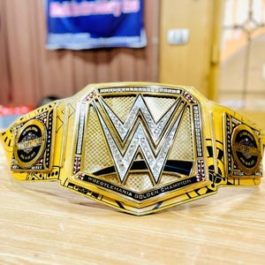 WrestleMania 4mm Zinc Alloy Replica Belt: Genuine Leather Strap