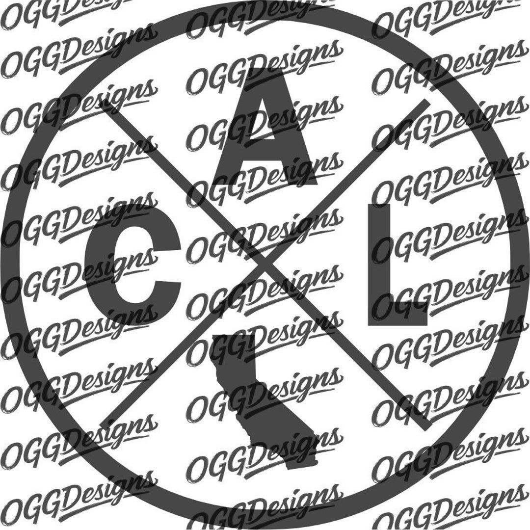 California Monogram SVG File: State Outline Cut File (digital Download ...