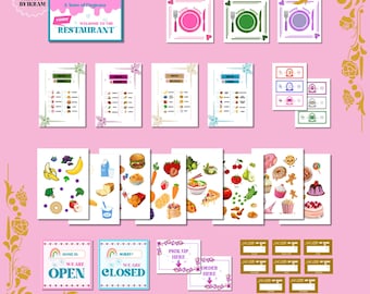 Pretend Play Restaurant Set: Kids Dramatic Play Printable (Digital Download)