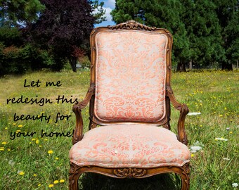 Vintage chair with arms for custom reupholstery