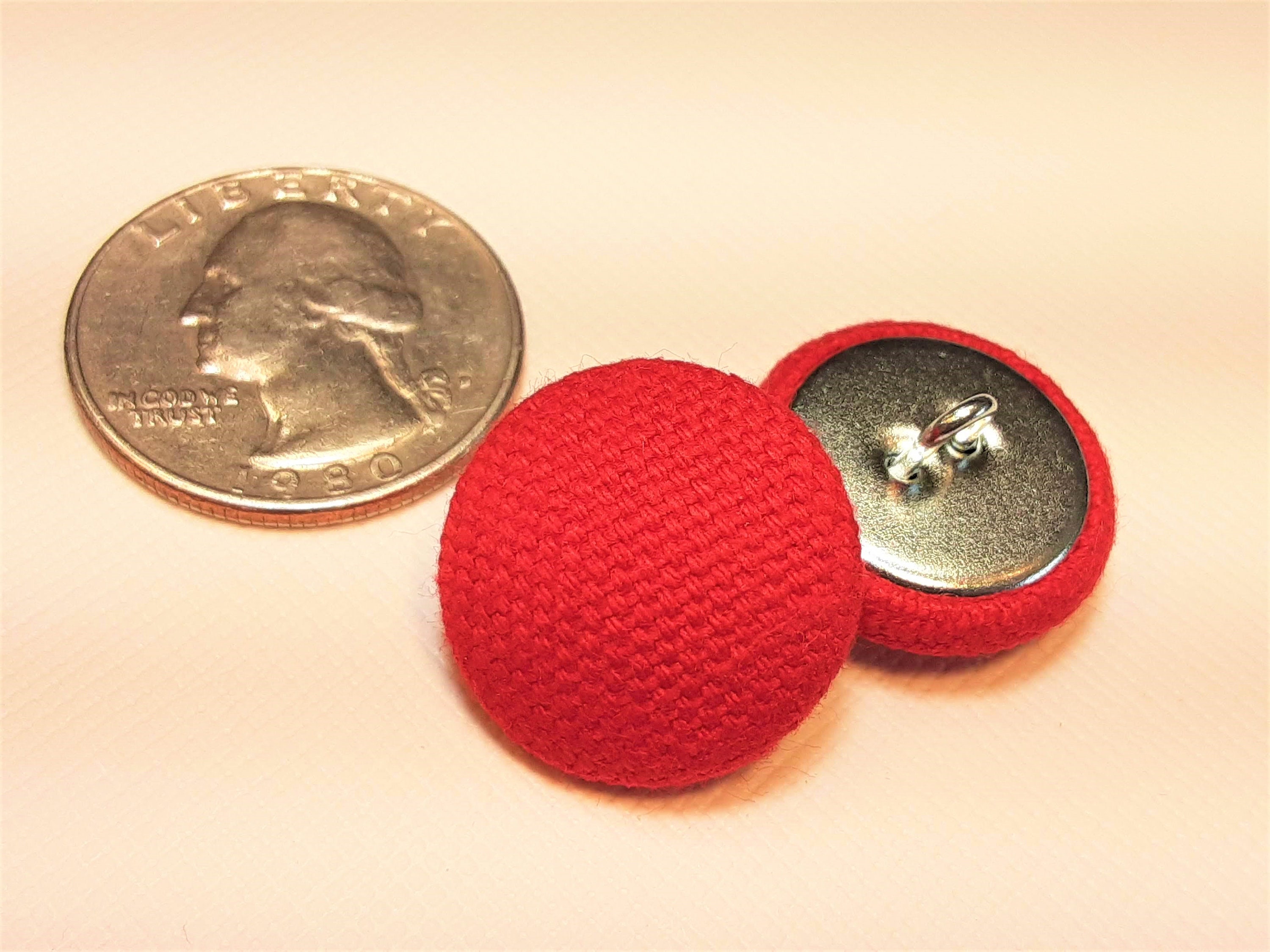 Red Canvas Fabric Buttons