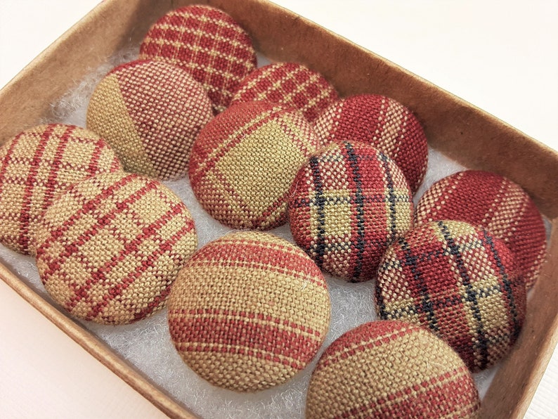 Country Red Plaid Buttons - Etsy