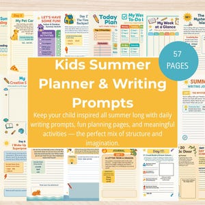 Kids Summer Planner: Writing Prompts & Activities (Printable Journal)