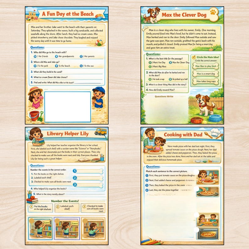 Reading Comprehension Worksheets, Stories With Questions, Reading ...