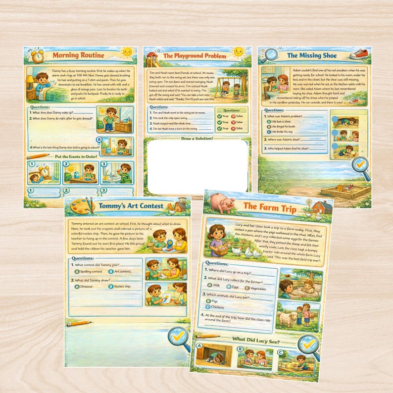 Reading Comprehension Worksheets, Stories With Questions, Reading ...