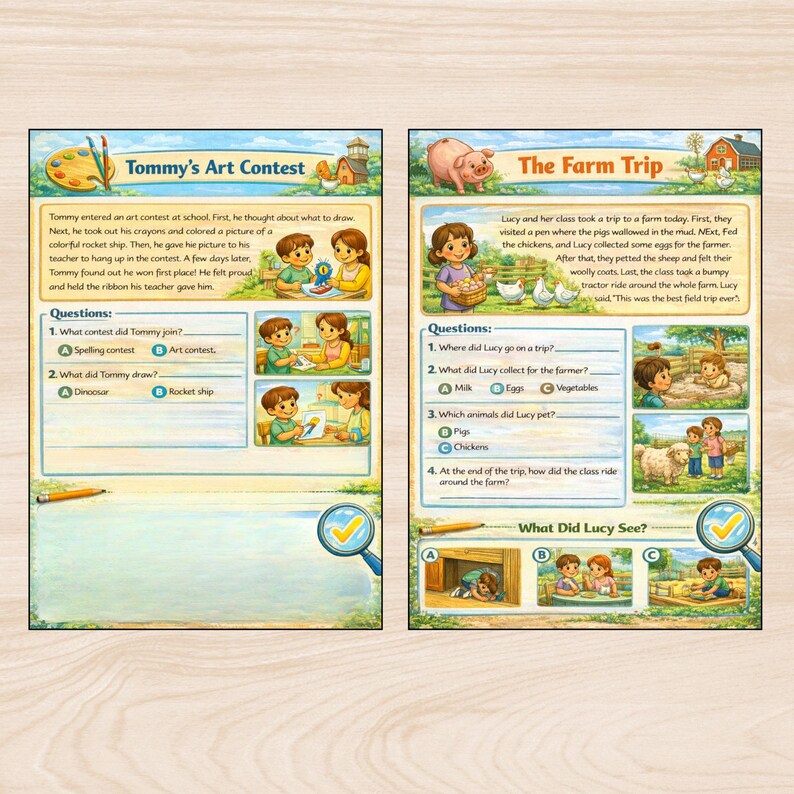 Reading Comprehension Worksheets, Stories With Questions, Reading ...