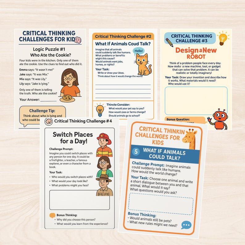 Critical Thinking Workbook for Kids: Problem Solving Activities (PDF ...