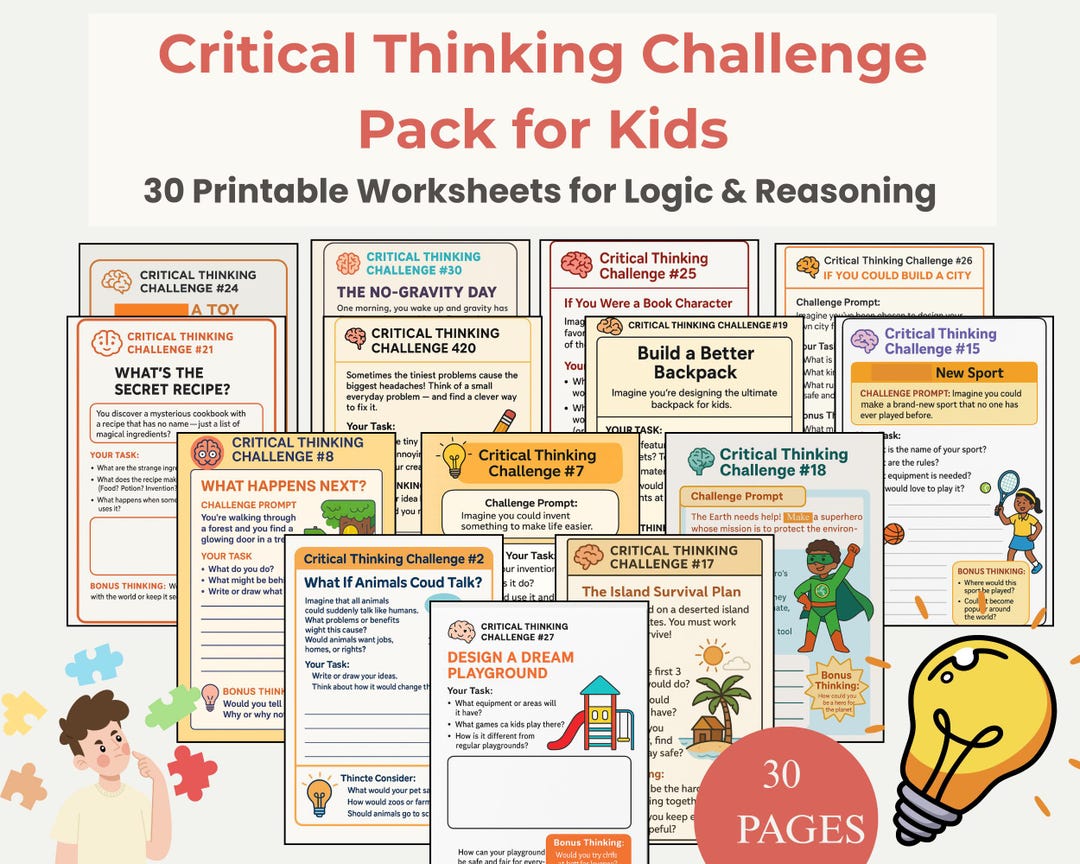 Critical Thinking Workbook for Kids: Problem Solving Activities (PDF ...