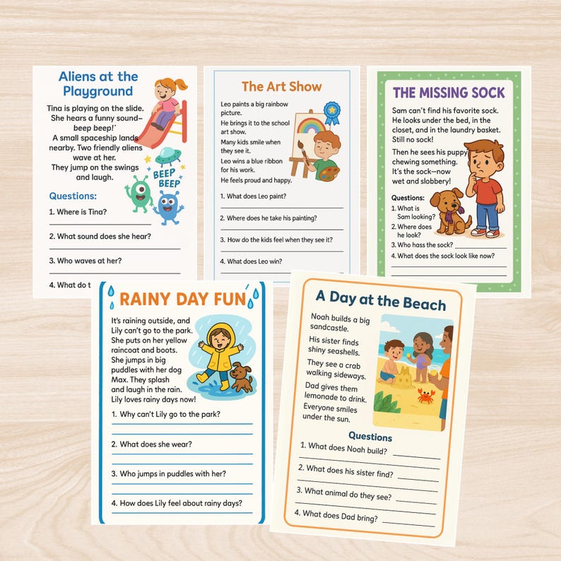 Reading Comprehension Worksheets, Stories With Questions, Reading ...