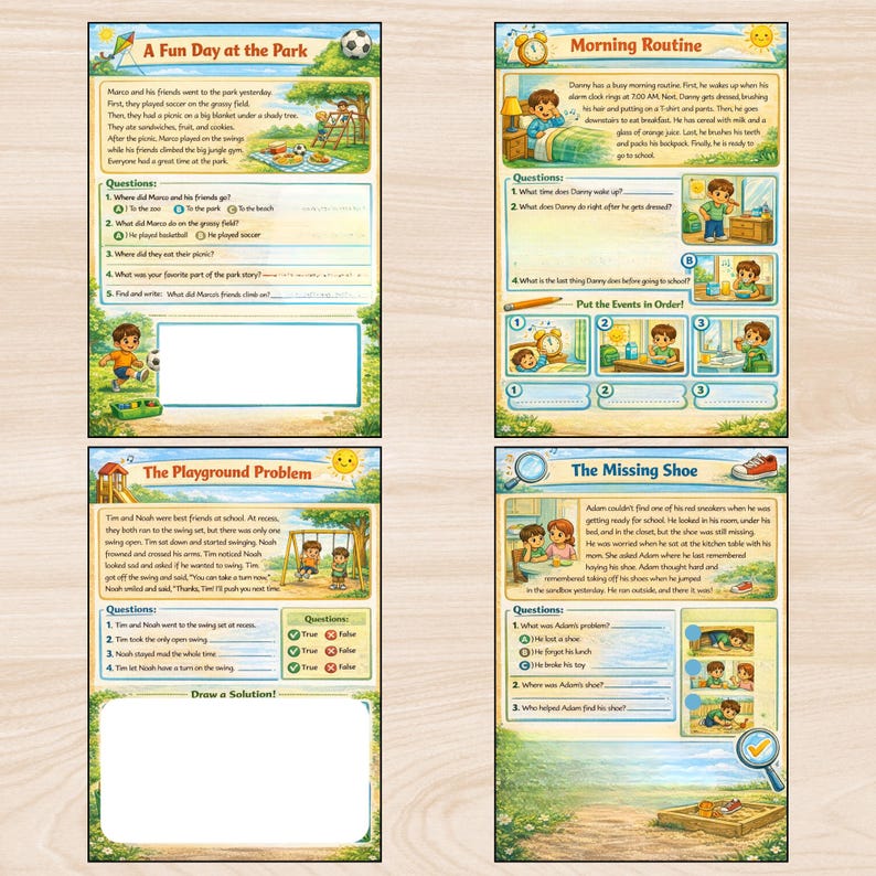 Reading Comprehension Worksheets, Stories With Questions, Reading ...
