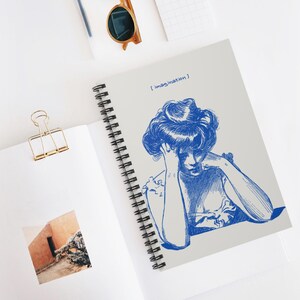 Blue Imagination Spiral Notebook, Artistic Journal, Mood Tracker, Gift for Writers, Creative Inspiration, School Supplies, Note Taking