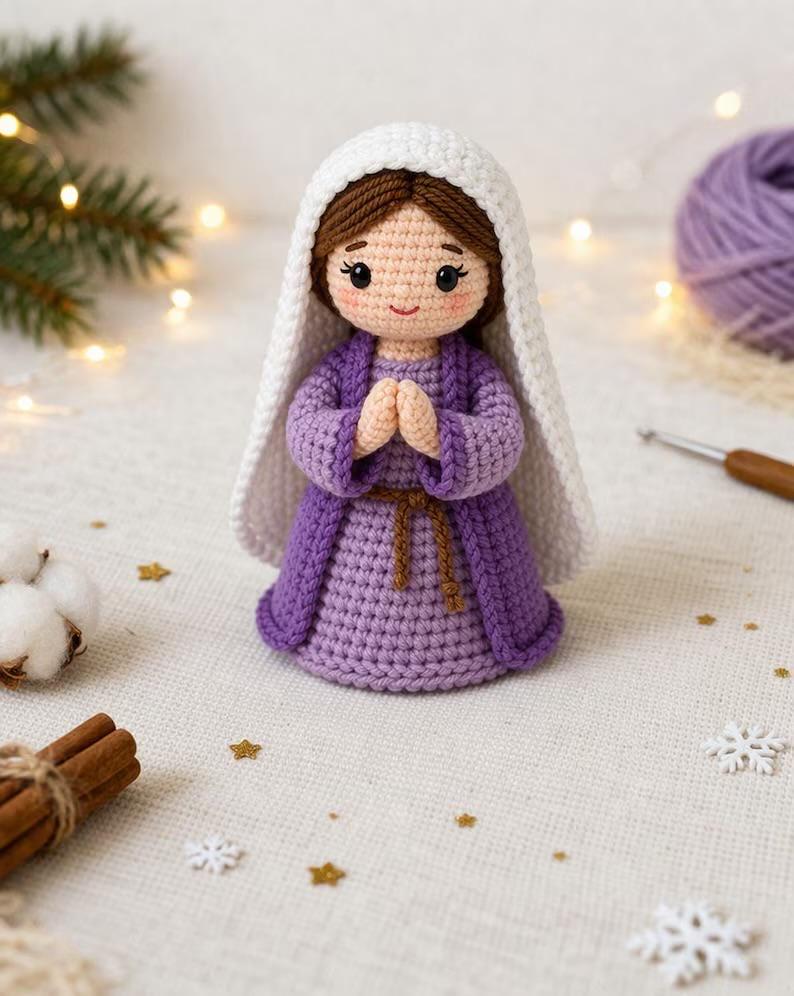 Nativity Crochet Pattern Set PDF | Baby Jesus, Mary, Joseph, Animals ...