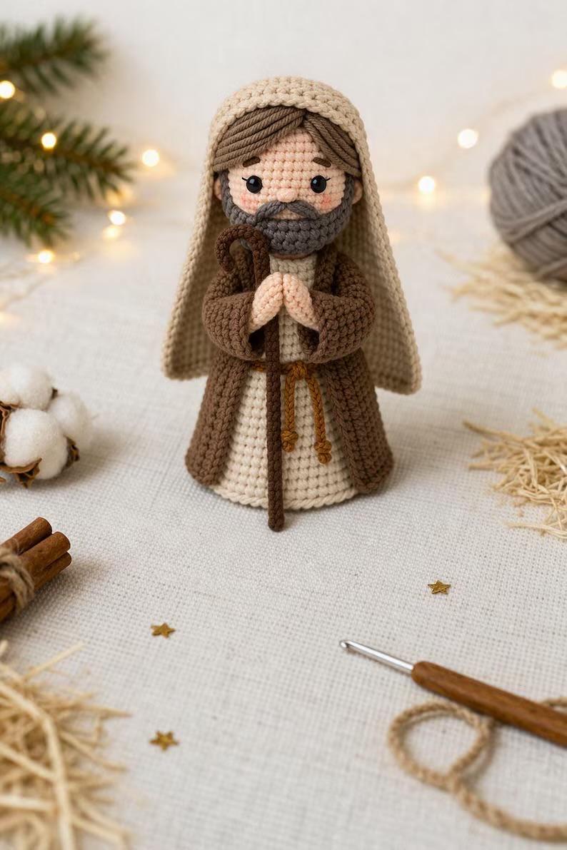 Nativity Crochet Pattern Set PDF | Baby Jesus, Mary, Joseph, Animals ...