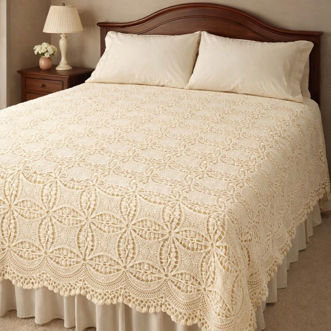 Vintage Crochet Bedspread Pattern Bundle – Traditional Doilies, Baby ...