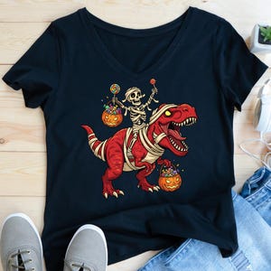 Skeleton Mummy Dinosaur PNG: Spooky Halloween Sublimation Design (Digital Download)