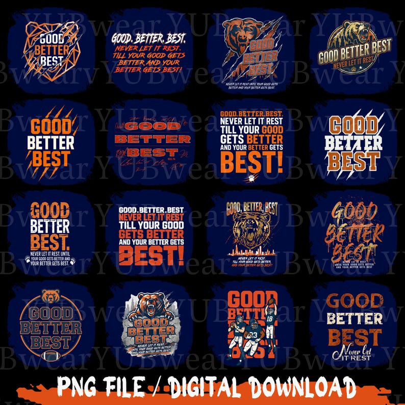 130+ Good Better Best Design, Football Fans Vintage PNG, Bear Football ...