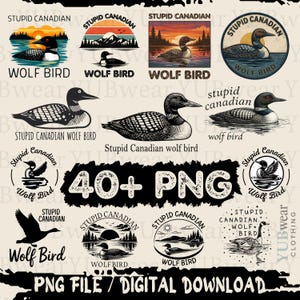 40+ dum kanadensisk vargfågel png, hockeyfangåva, kanadensisk humor och djurlivsgrafik png, digital nedladdning