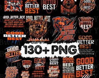 130+ Good Better Best Design, Football Fans Vintage PNG, Bear Football Lover PNG, Digital Download