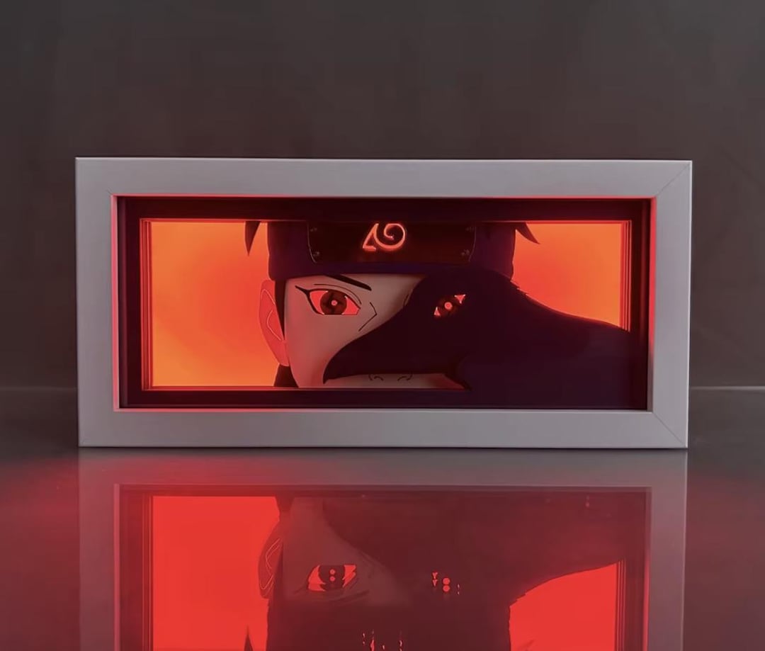 Naruto LED Light Box – Itachi Uchiha Anime Lamp, Wooden Laser-cut ...