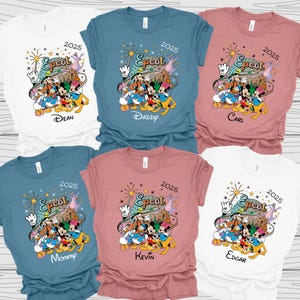 Gepersonaliseerde Disney Epcot 2025-shirt, aangepast Disney Epcot-T-shirt, bijpassende familie Disney Mickey Epcot-shirt, Disney 2026 World Traveler-shirt