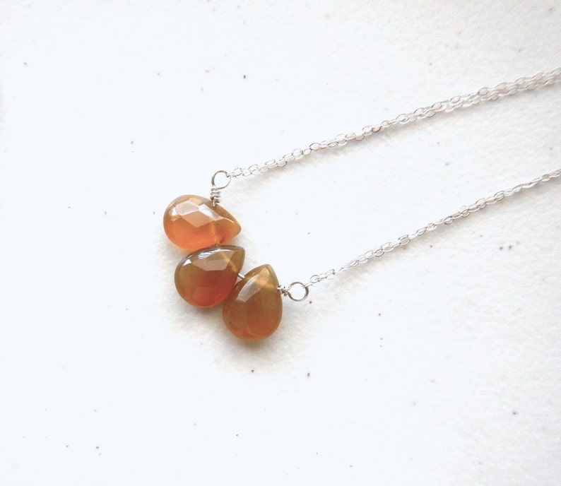 Sunset Carnelian Necklace Short Length / Unique Fall Jewelry Libra Scorpio, Carnelian Necklace, Minimalist Jewelry, Christmas Gift for Her image 4