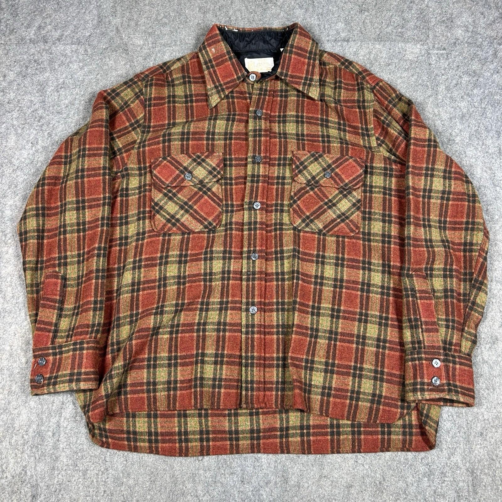 トップス KINGS ROAD WOOL SHIRT / 70S VTG Sears Kings Road Shop Wool Buffalo Flannel Shirt 70s