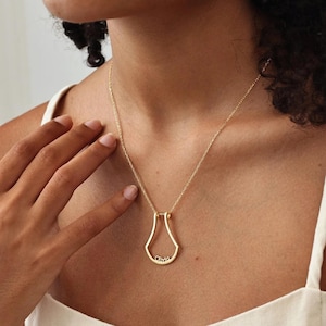 Collar porta anillos con nombre personalizado: porta anillos manos libres para el trabajo, dorado, plateado y oro rosa, porta anillos de boda, regalo de joyería personalizado