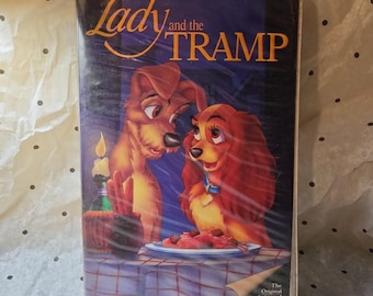 Disney Lady and the Tramp VHS Kids Movie Blue The Classics Black Diamond Vintage