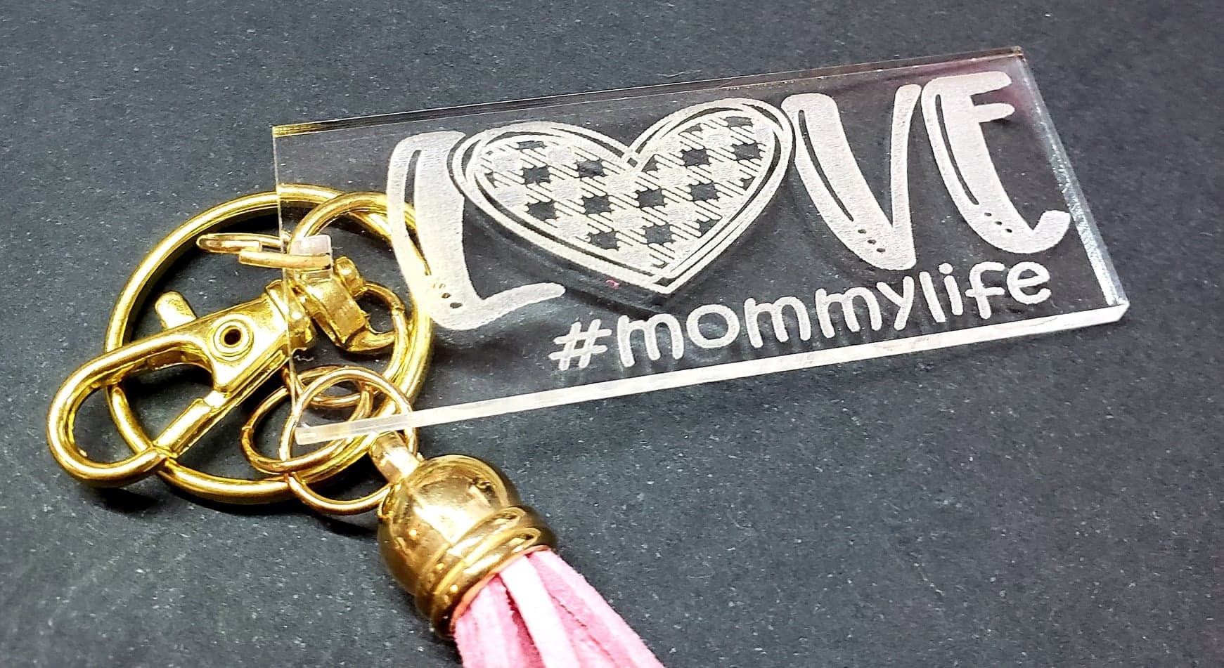 Personalized Keychain Laser Engraved on Acrylic With Colored Etsy