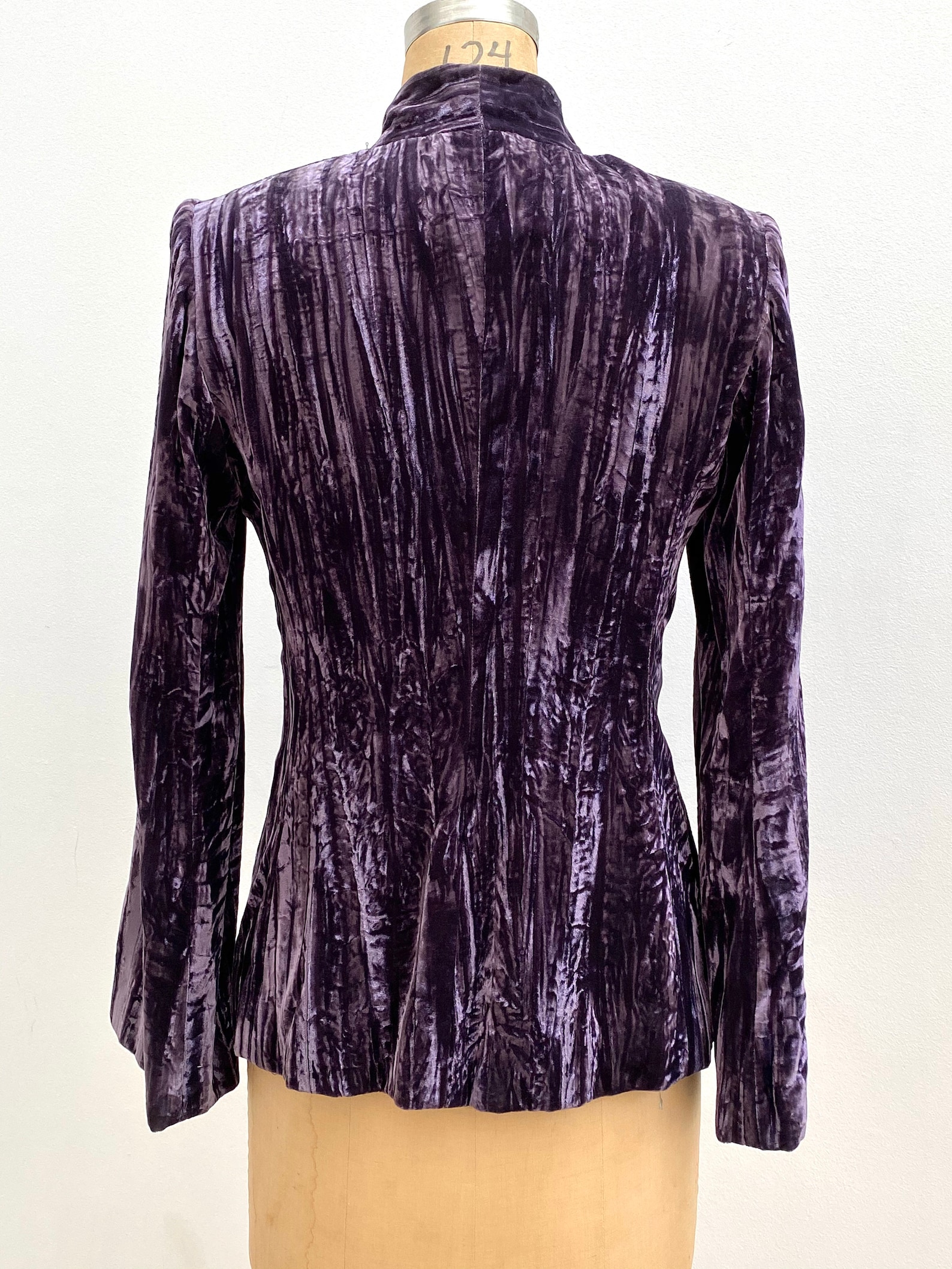 Purple Crushed Velvet Jacket Flared Sleeve Jacket | Etsy