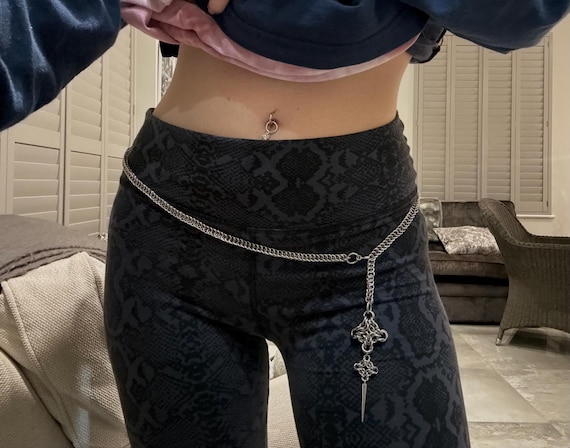 Celtic labyrinth+spike chainmaille waist chain