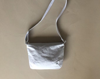 grijze canvas tas - katoenen messenger - stoere tas