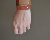 boho wrap bracelet rust and cognac genuine leather - gypsy festival bracelet - rust orange cognac wrap leather bracelet - gift for her -