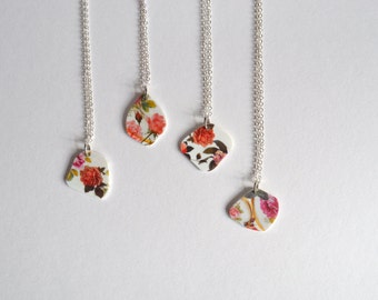 cottagecore gebroken china rozen romantische roze hanger ketting - cadeau voor haar - valentijn rozen ketting - gebroken china hanger