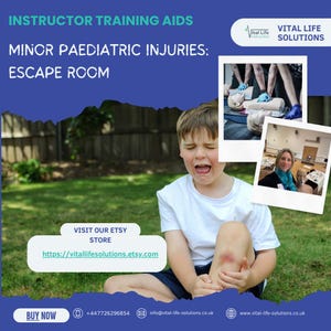 First Aid Escape Room Game: Minor Injuries Training (Printable & Editable Files)