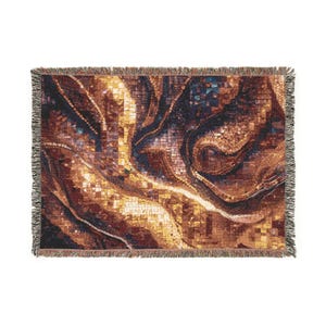 Mystic Mosaic Woven Blanket, Home Decor Bedding, Cozy Sofa Throw, Boho Living Room Accent, Unique Gift Idea