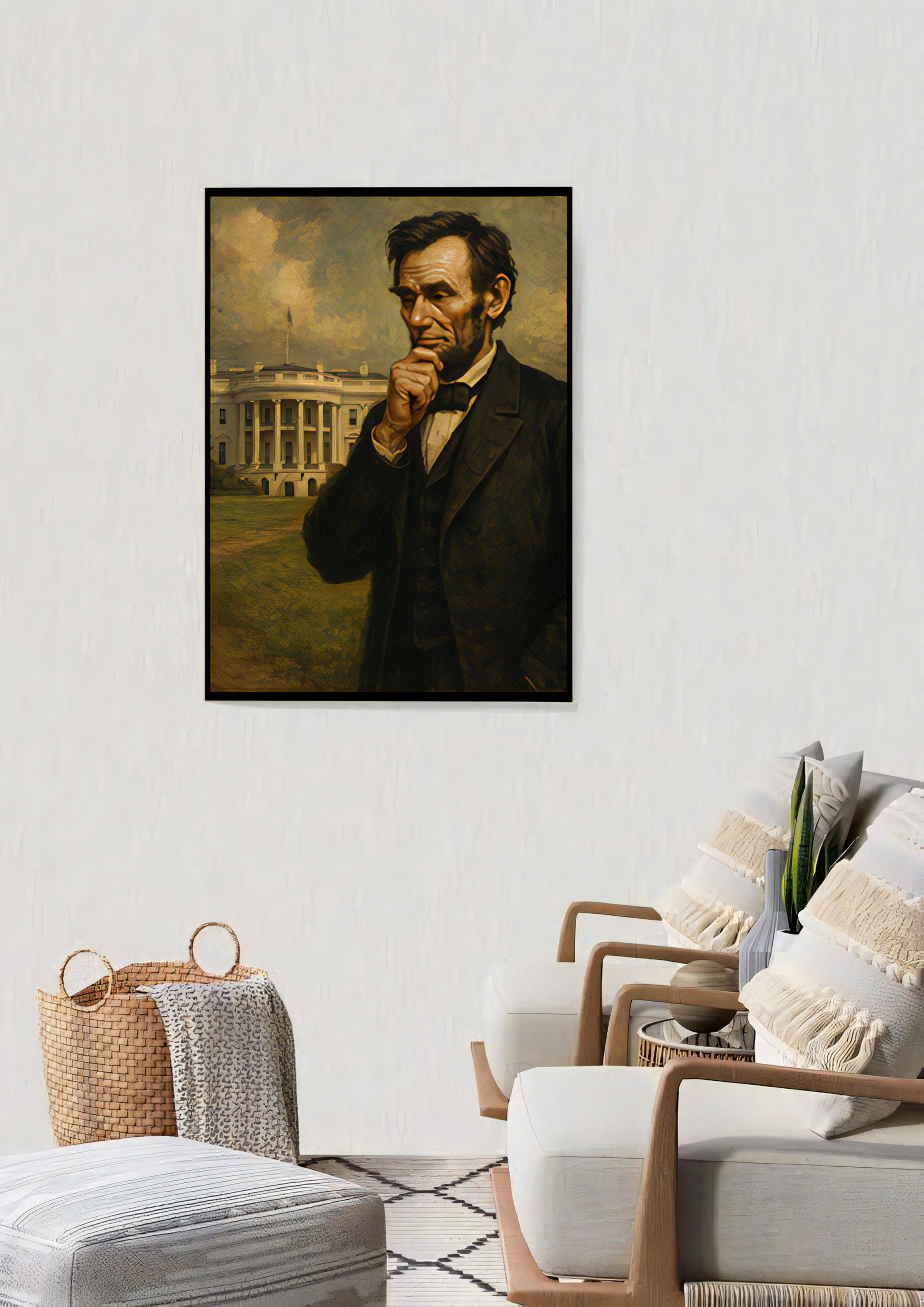 Abraham Lincoln Canvas Art, Lincoln Portrait Painting, Presidential ...