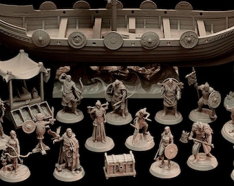 miniaturas de resina de vikingos de la tribu del mar