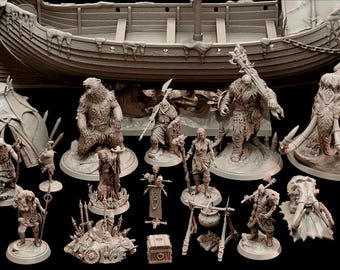 Resin miniatures for Viking Ice Tribe role-playing