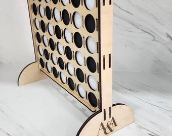 Personalized Wooden Connect Four Game: Custom Engraved Family Fun