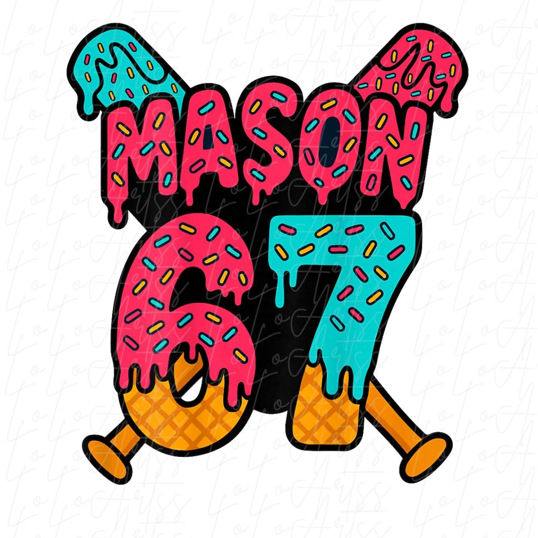 Mason 67 Ice Cream Drip Meme PNG | Funny Six Seven Baseball Viral ...