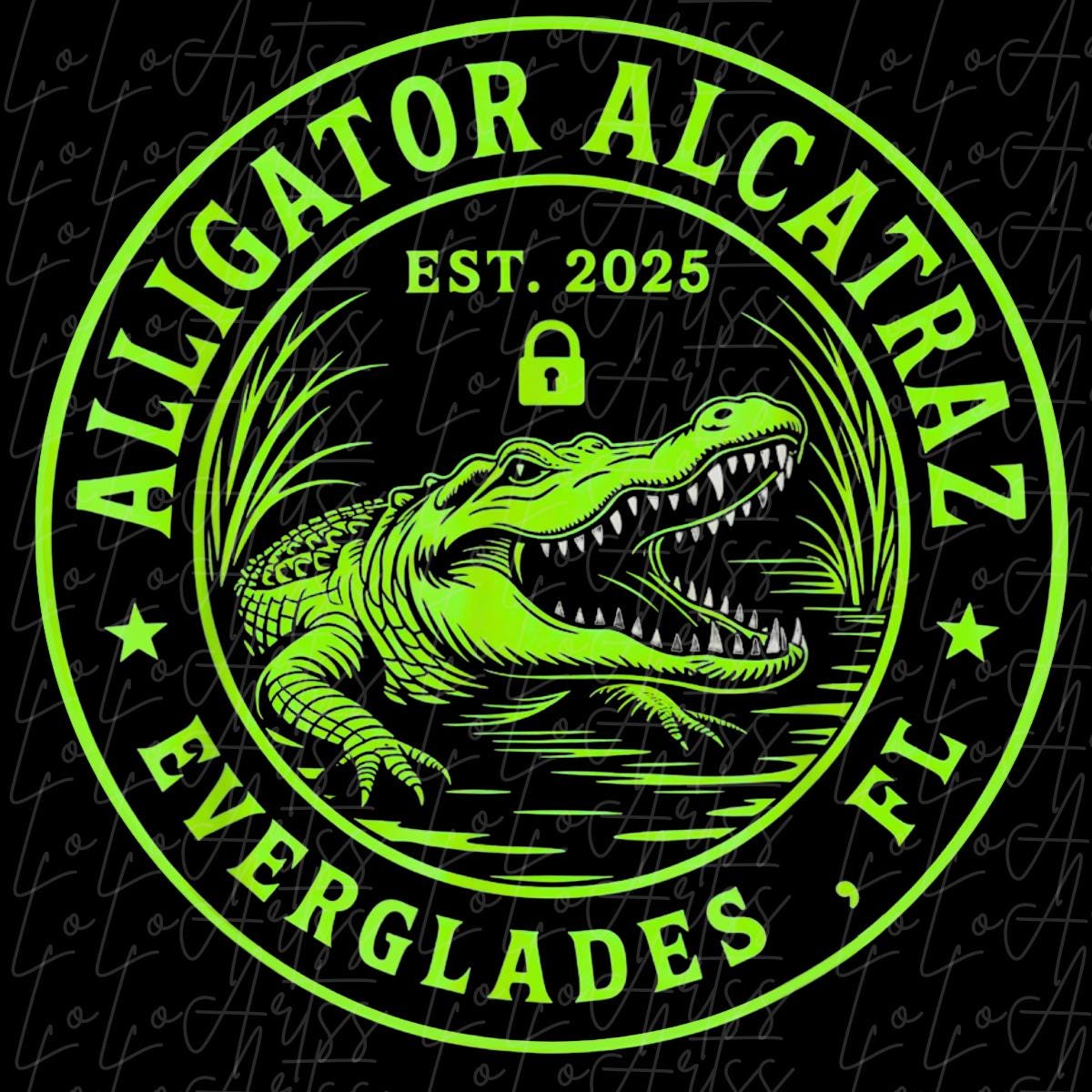 Männer Retro Alligator Alcatraz T-Shirt - Dunkler Humor Kurzarm - Beige