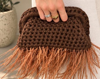 Feather Fringe Bag  | Handmade